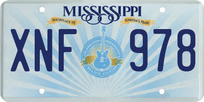 MS license plate XNF978