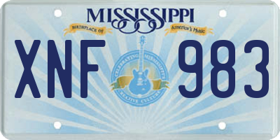 MS license plate XNF983