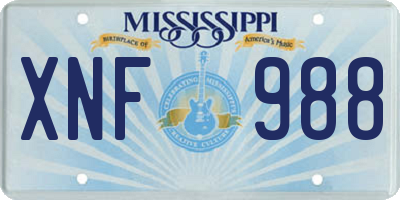 MS license plate XNF988