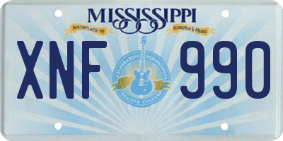 MS license plate XNF990