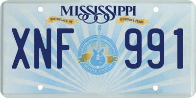 MS license plate XNF991