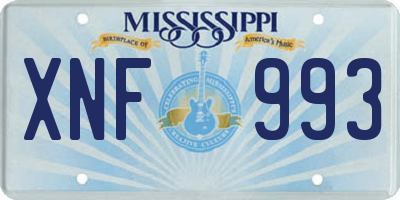 MS license plate XNF993