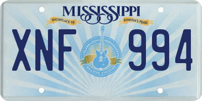 MS license plate XNF994