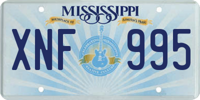 MS license plate XNF995
