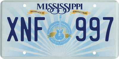 MS license plate XNF997