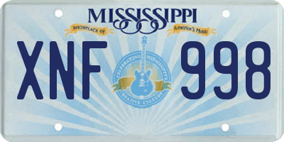 MS license plate XNF998