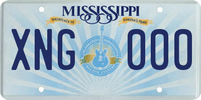 MS license plate XNG000