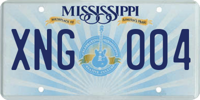 MS license plate XNG004