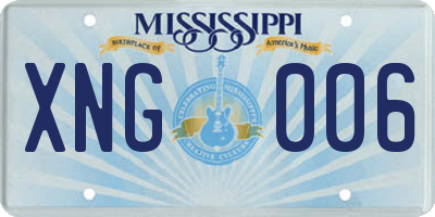 MS license plate XNG006