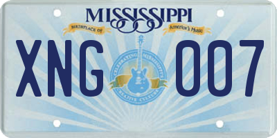MS license plate XNG007