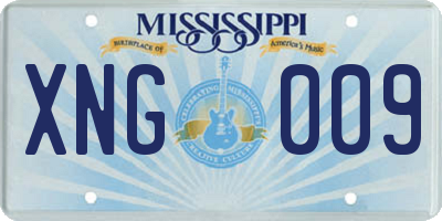 MS license plate XNG009