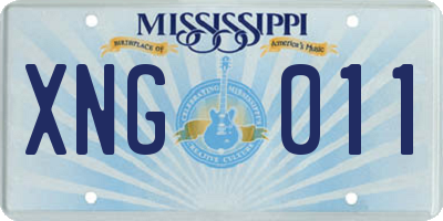 MS license plate XNG011
