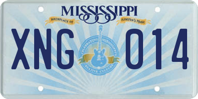 MS license plate XNG014