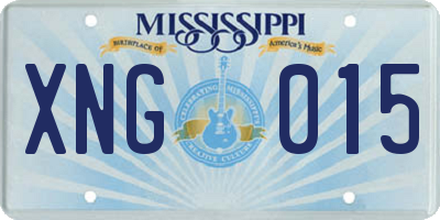 MS license plate XNG015