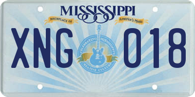 MS license plate XNG018