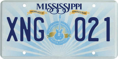 MS license plate XNG021