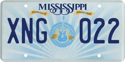 MS license plate XNG022
