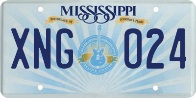 MS license plate XNG024