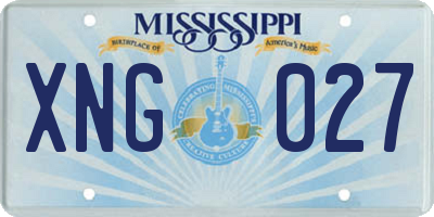 MS license plate XNG027