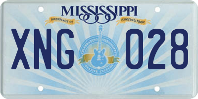 MS license plate XNG028