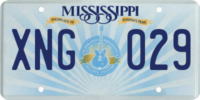 MS license plate XNG029