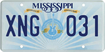 MS license plate XNG031