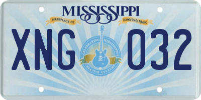 MS license plate XNG032