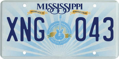 MS license plate XNG043