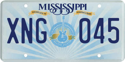 MS license plate XNG045