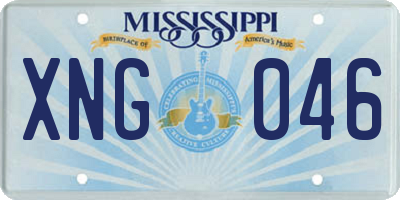 MS license plate XNG046