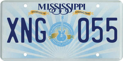 MS license plate XNG055