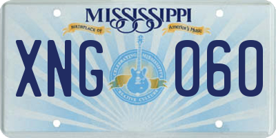 MS license plate XNG060