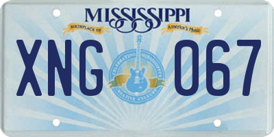 MS license plate XNG067
