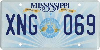 MS license plate XNG069