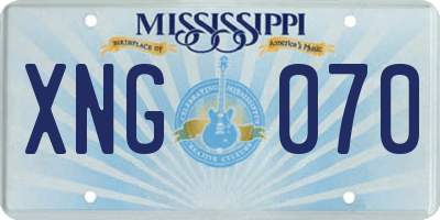 MS license plate XNG070