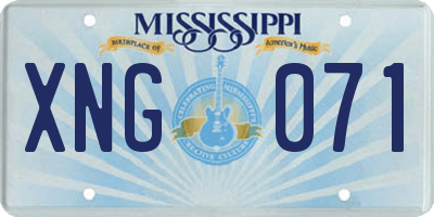 MS license plate XNG071