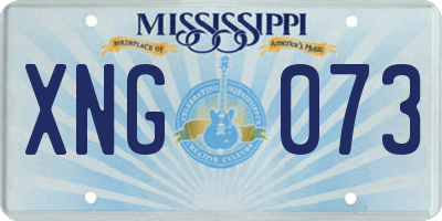 MS license plate XNG073