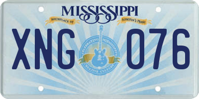 MS license plate XNG076