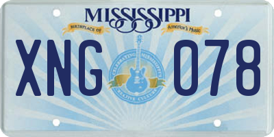 MS license plate XNG078