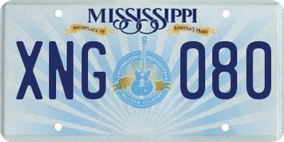 MS license plate XNG080