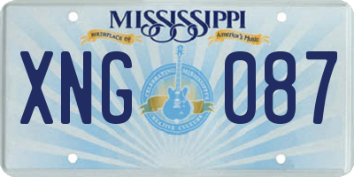 MS license plate XNG087