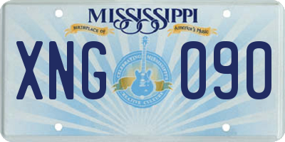 MS license plate XNG090