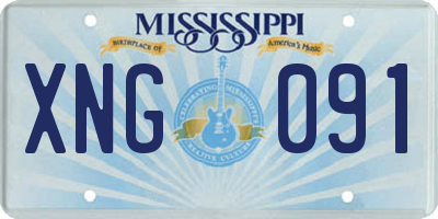 MS license plate XNG091