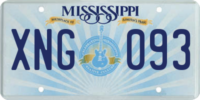 MS license plate XNG093