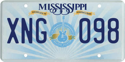 MS license plate XNG098