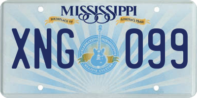 MS license plate XNG099