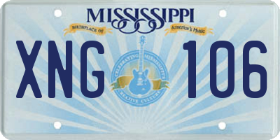 MS license plate XNG106