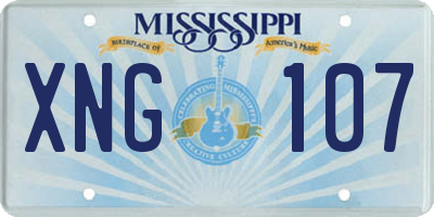 MS license plate XNG107