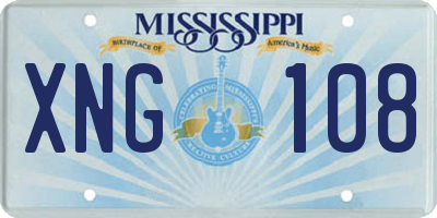 MS license plate XNG108