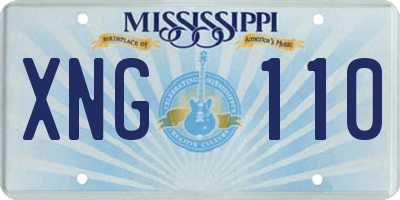 MS license plate XNG110